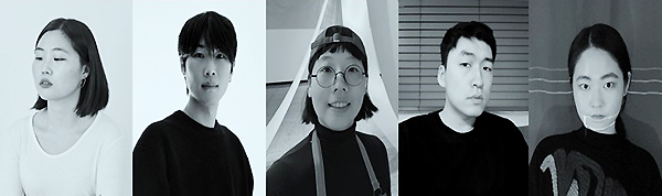 대전시립 미술관 청년 작가 지원전 넥스트 코드 2023 참여 작가로 선정된 김피리, 박다빈, 윤여성, 이덕영, 한수지(사진 왼쪽부터).