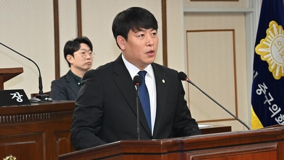 대전 중구의회 오은규 의원 5분 발언 모습