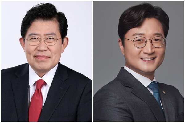 (사진 좌측부터)국민의힘 윤창현 후보와 더불어민주당 장철민 후보 