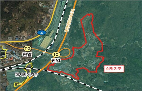 대전시에서 발표한  대전 동구 판암IC 인근 삼정지구 신규산업단지
